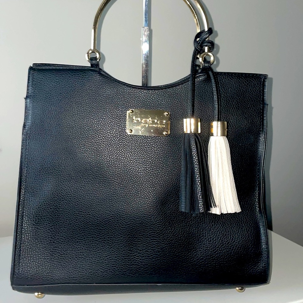 BEBE Black Tassel Satchel